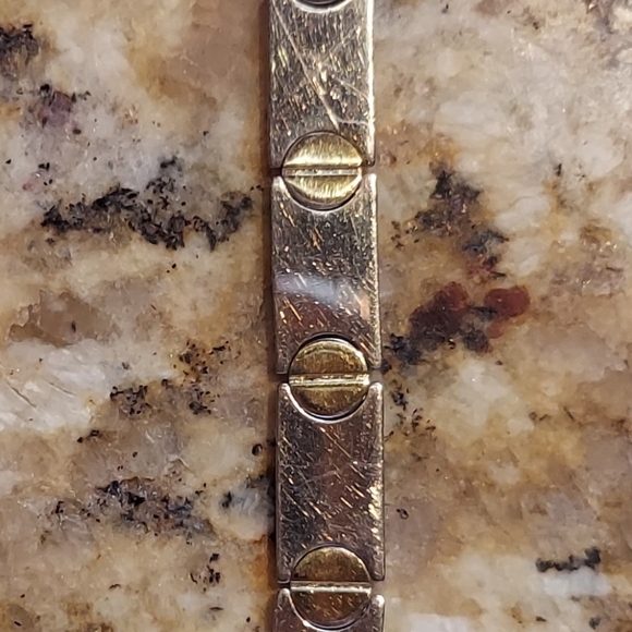 Two .925 Italian sterling silver two-tone 7" bracelets. - Picture 4 of 6